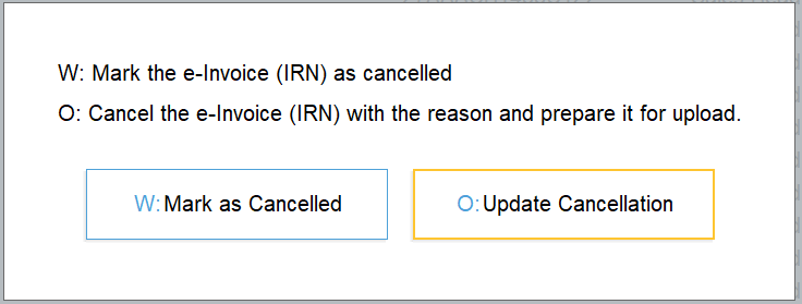 how to cancel e-invoice in TallyPrime