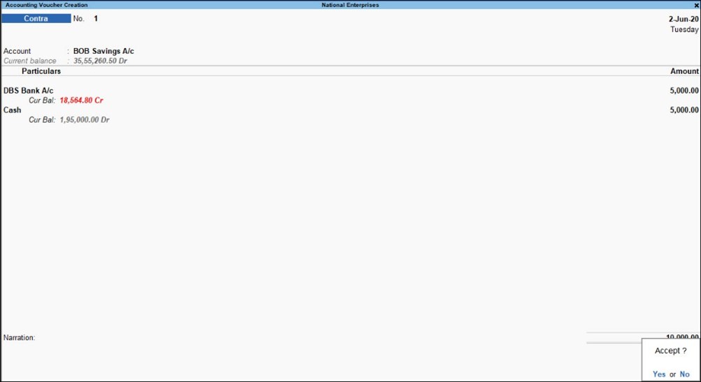 Cheque management in TallyPrime