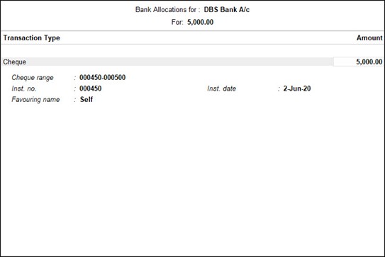 Cheque Printing in TallyPrime
