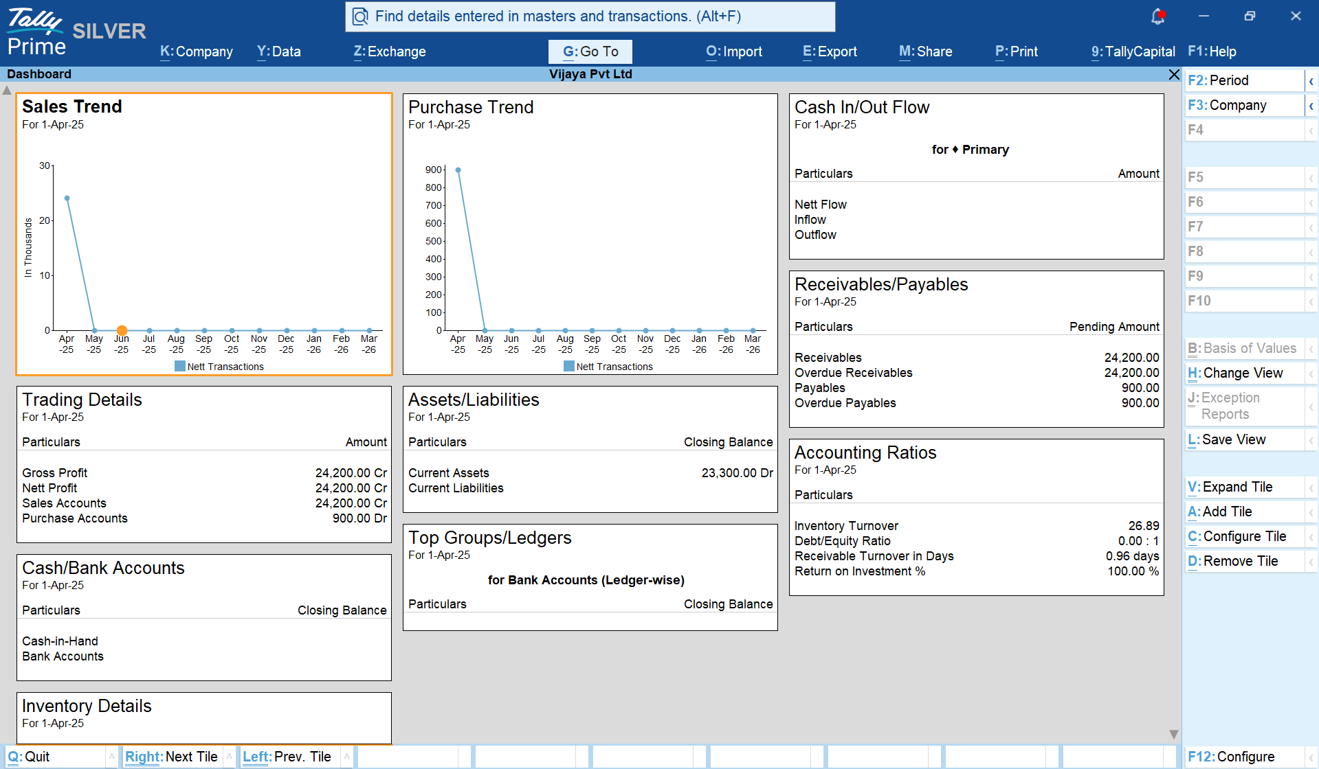 TallyPrime Dashboard