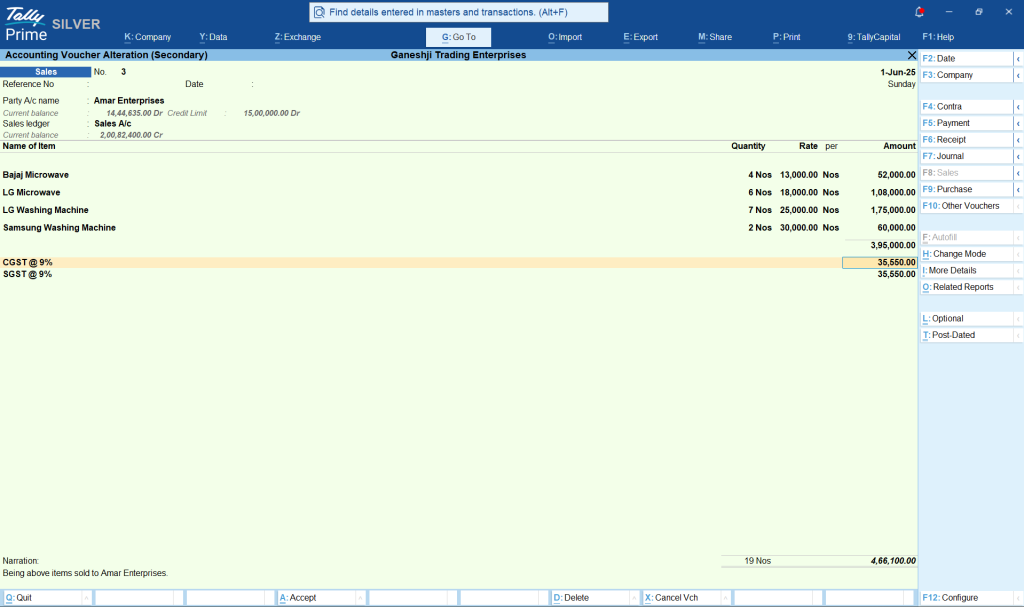 GST complaint billing