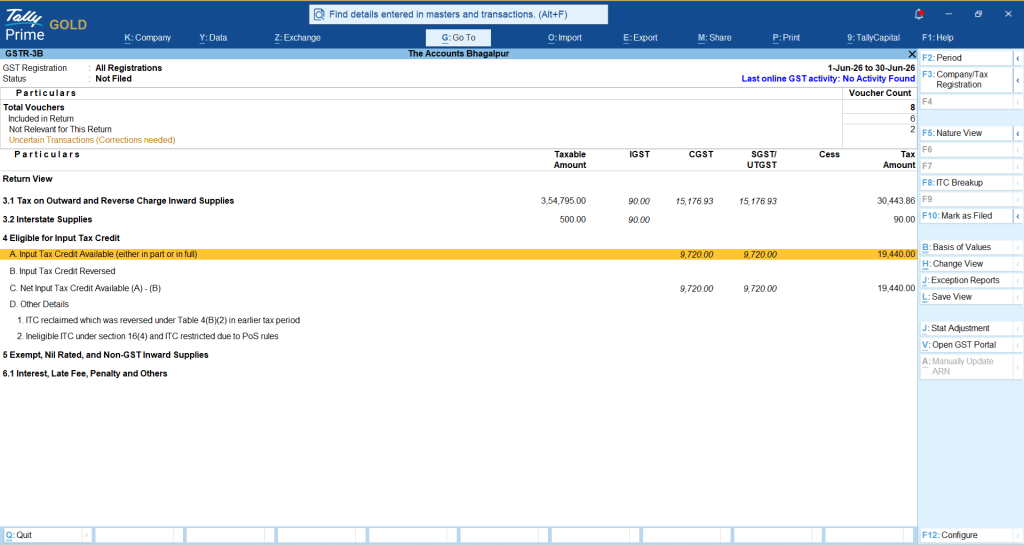 Filing GSTR-3B