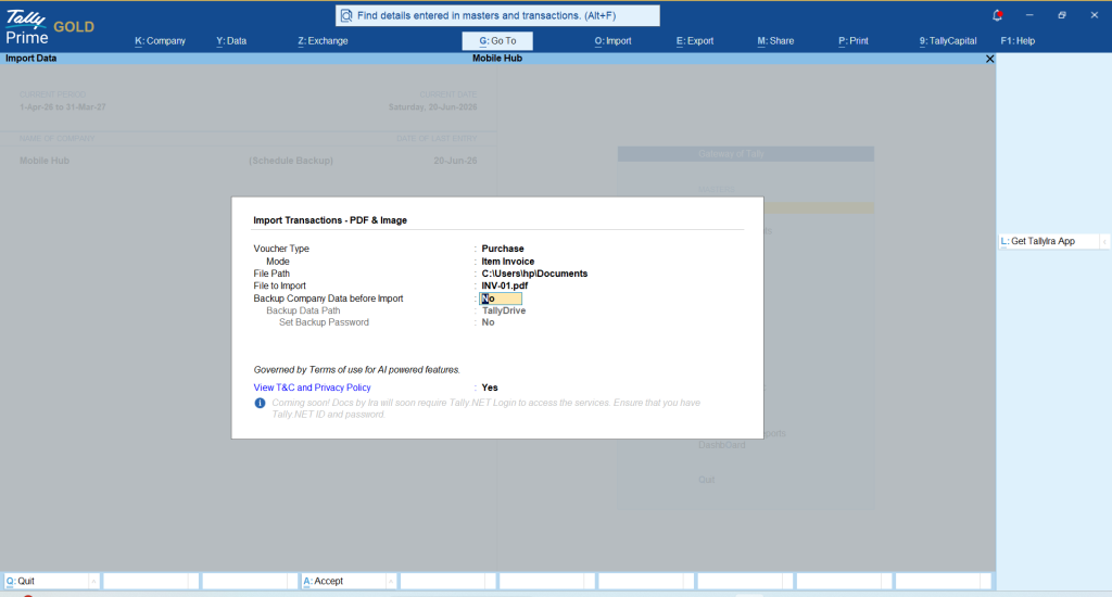 Scan or Upload Invocie